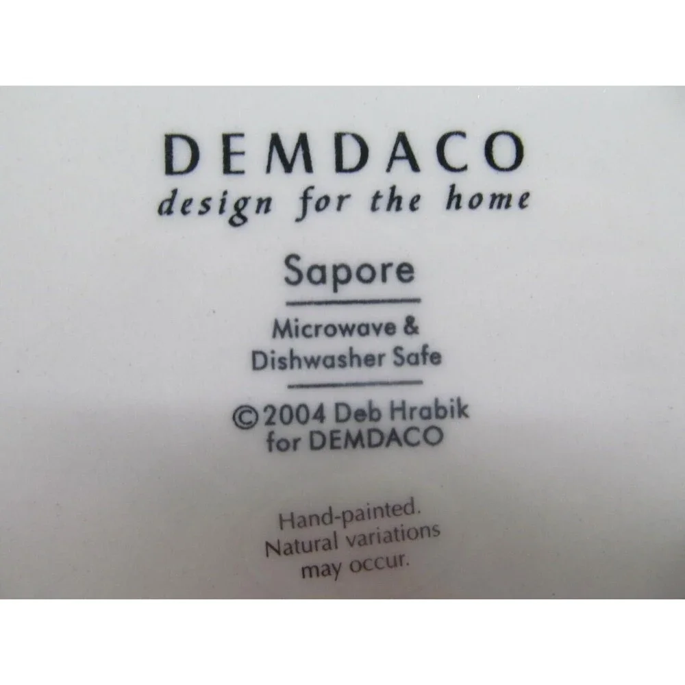 Demdaco Sapore 2004 Deb Hrabik Set Of 2 Hand Painted Red Salad Plates EUC